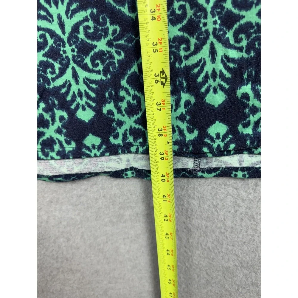 Joe B Skirt Womens Medium Blue Green A-Line Maxi Boho Stretch Elastic Waist